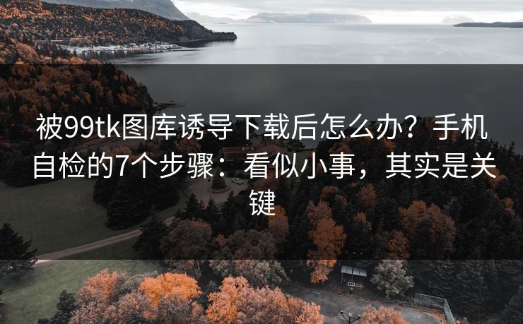 被99tk图库诱导下载后怎么办？手机自检的7个步骤：看似小事，其实是关键