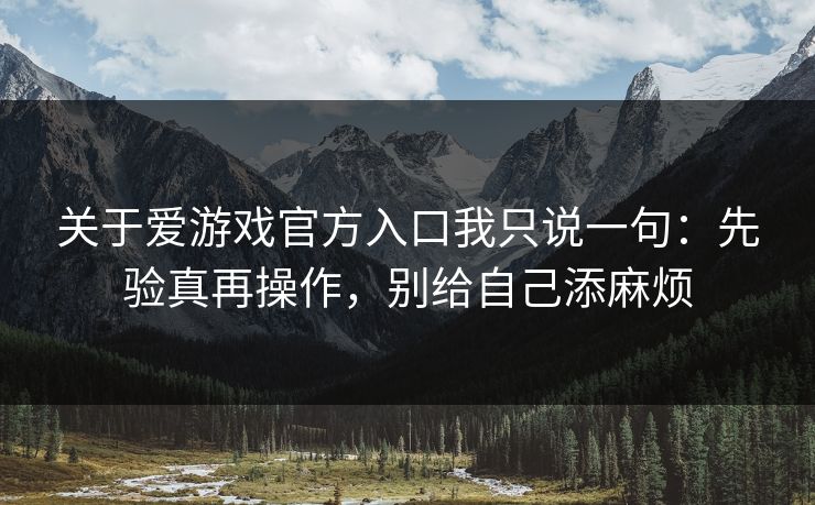 关于爱游戏官方入口我只说一句:先验真再操作,别给自己添麻烦 关于爱游戏官方入口我只说一句:先验真再操作,别给自己添麻烦