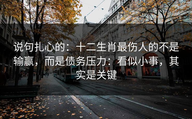 说句扎心的:十二生肖最伤人的不是输赢,而是债务压力:看似小事,其实是关键 说句扎心的:十二生肖最伤人的不是输赢,而是债务压力:看似小事,其实是关键